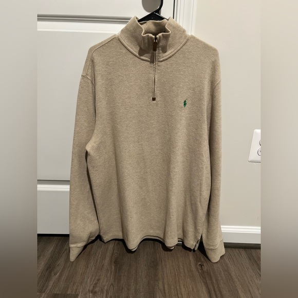 Ralph Lauren Polo Beige Quarter Zip Pull over EUC - Picture 1 of 6
